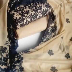 Light Peach Floral Printed 3 Piece Lawn Suit
